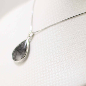 Black Rutilated Quartz 18 mm Raindrop Pendant