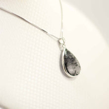Load image into Gallery viewer, Black Rutilated Quartz 18 mm Raindrop Pendant
