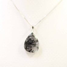 Load image into Gallery viewer, Black Rutilated Quartz 18 mm Raindrop Pendant