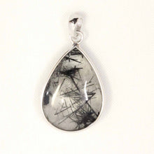 Load image into Gallery viewer, Black Rutilated Quartz 17 mm Raindrop Pendant