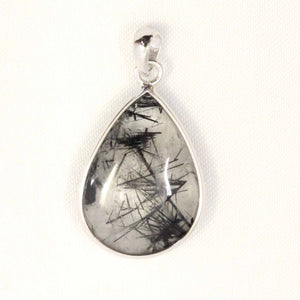 Black Rutilated Quartz 17 mm Raindrop Pendant