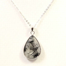 Load image into Gallery viewer, Black Rutilated Quartz 17 mm Raindrop Pendant