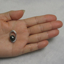 Load image into Gallery viewer, Tahitian Pearl Oval Diamond Pendant 14k Yellow Gold