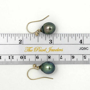 Tahitian Pearl Shepherd’s Wire Earrings – 14k Yellow Gold