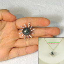 Load image into Gallery viewer, Tahitian Pearl Sunburst Diamond Pendant