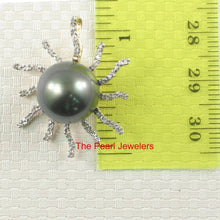 Load image into Gallery viewer, Tahitian Pearl Sunburst Diamond Pendant