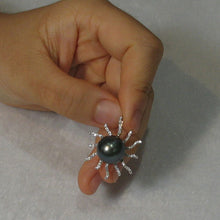 Load image into Gallery viewer, Tahitian Pearl Sunburst Diamond Pendant