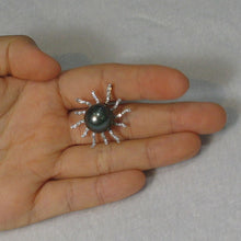 Load image into Gallery viewer, Tahitian Pearl Sunburst Diamond Pendant