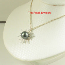 Load image into Gallery viewer, Tahitian Pearl Sunburst Diamond Pendant