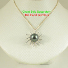 Load image into Gallery viewer, Tahitian Pearl Sunburst Diamond Pendant