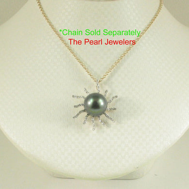 Tahitian Pearl Sunburst Diamond Pendant