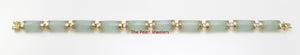 14k Yellow Gold “Joy” Clasp 10 Segments Apple Green Jade Bracelet