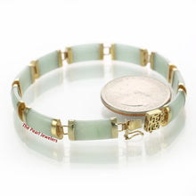 Load image into Gallery viewer, 14k Yellow Gold “Joy” Clasp 10 Segments Apple Green Jade Bracelet