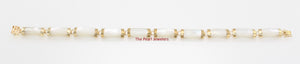 14k Yellow Gold “Joy” Clasp 10 Segments White Mother of Pearl Bracelet