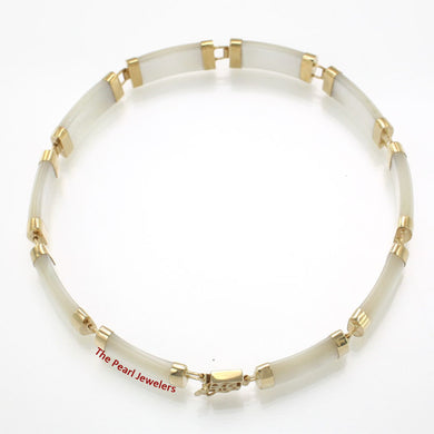 14k Yellow Gold “Joy” Clasp 10 Segments White Mother of Pearl Bracelet