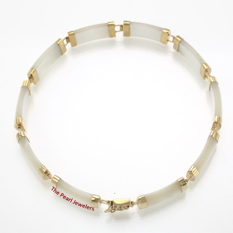 14k Yellow Gold “Joy” Clasp 10 Segments White Mother of Pearl Bracelet