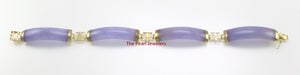 14k Yellow Gold Three “Joy” Partitions & Four Lavender Jade Segments Bracelet