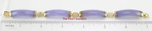 Load image into Gallery viewer, 14k Yellow Gold Three “Joy” Partitions &amp; Four Lavender Jade Segments Bracelet