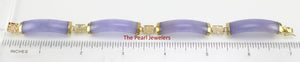 14k Yellow Gold Three “Joy” Partitions & Four Lavender Jade Segments Bracelet