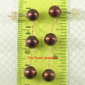 Tin Cup Design Dangle Chocolate Cultured Pearl Earrings