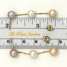 Load image into Gallery viewer, Tin Cup Design Dangle Multicolor Cultured Pearl Earrings