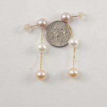 Load image into Gallery viewer, Tin Cup Design Dangle Multicolor Cultured Pearl Earrings