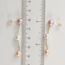 Load image into Gallery viewer, Tin Cup Design Dangle Multicolor Cultured Pearl Earrings