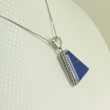 Load image into Gallery viewer, Antique Trapezoid Blue Lapis Lazuli Pendant