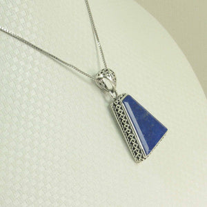 Antique Trapezoid Blue Lapis Lazuli Pendant