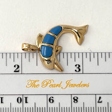 Load image into Gallery viewer, Turquoise Dolphin 14k Gold Pendant