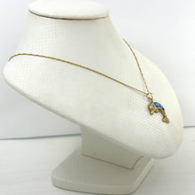 Load image into Gallery viewer, Turquoise Dolphin 14k Gold Pendant