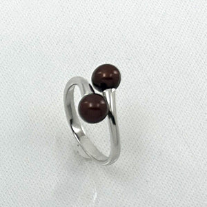 Twin AAA Chocolate Freshwater Pearl Cocktail Ring – .925 Sterling Silver