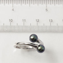 Load image into Gallery viewer, Twin AAA Peacock Freshwater Pearl Cocktail Ring – .925 Sterling Silver