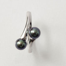 Load image into Gallery viewer, Twin AAA Peacock Freshwater Pearl Cocktail Ring – .925 Sterling Silver