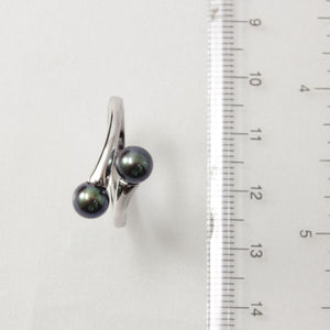 Twin AAA Peacock Freshwater Pearl Cocktail Ring – .925 Sterling Silver