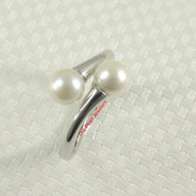Load image into Gallery viewer, Solid Sterling Silver .925 Twin White Freshwater Cultured Pearl Cocktail Ring