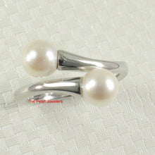 Load image into Gallery viewer, Solid Sterling Silver .925 Twin White Freshwater Cultured Pearl Cocktail Ring