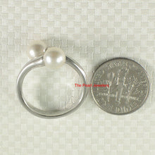 Load image into Gallery viewer, Solid Sterling Silver .925 Twin White Freshwater Cultured Pearl Cocktail Ring