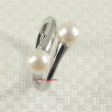 Load image into Gallery viewer, Solid Sterling Silver .925 Twin White Freshwater Cultured Pearl Cocktail Ring