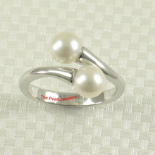 Load image into Gallery viewer, Solid Sterling Silver .925 Twin White Freshwater Cultured Pearl Cocktail Ring
