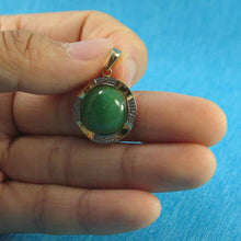 Load image into Gallery viewer, Two-Tone Green Jade 14k Gold Pendant