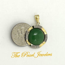 Load image into Gallery viewer, Two-Tone Green Jade 14k Gold Pendant