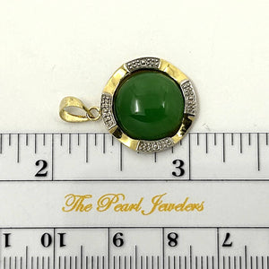 Two-Tone Green Jade 14k Gold Pendant