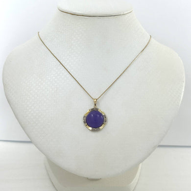 Two-Tone Lavender Jade 14k Gold Pendant