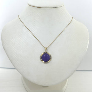 Two-Tone Lavender Jade 14k Gold Pendant