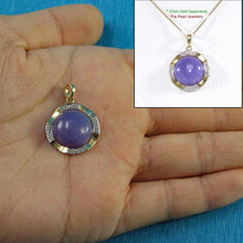 Load image into Gallery viewer, Two-Tone Lavender Jade 14k Gold Pendant