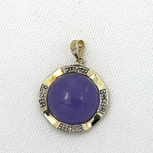 Load image into Gallery viewer, Two-Tone Lavender Jade 14k Gold Pendant