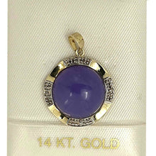 Load image into Gallery viewer, Two-Tone Lavender Jade 14k Gold Pendant