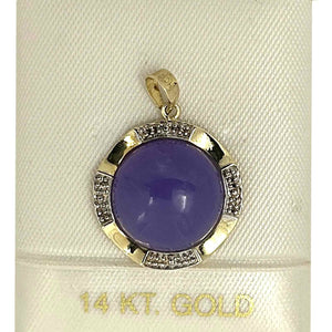 Two-Tone Lavender Jade 14k Gold Pendant