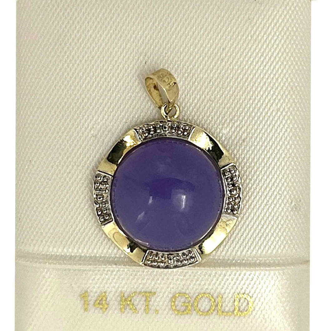 Two-Tone Lavender Jade 14k Gold Pendant
